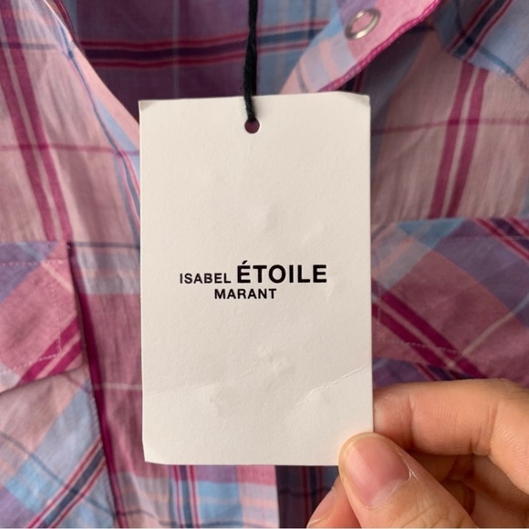 Isabel Marant Etoile Bethany Pink Cotton Shirt Blouse Tunic Top 40/ US‎ L - Picture 8 of 9